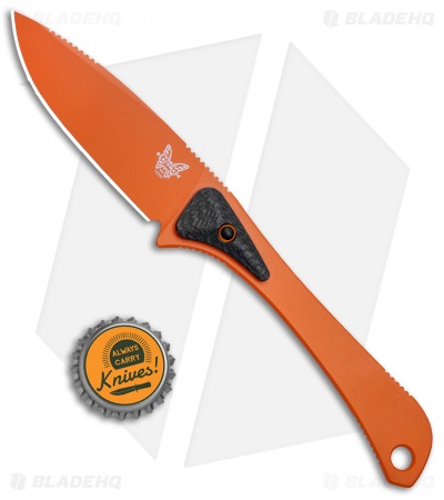 Benchmade Altitude Fixed Blade Knife Orange + Carbon Fiber (3" Orange) 15200ORG