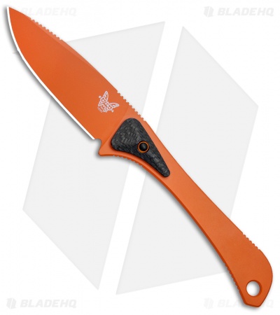 Benchmade Altitude Fixed Blade Knife Orange + Carbon Fiber (3" Orange) 15200ORG