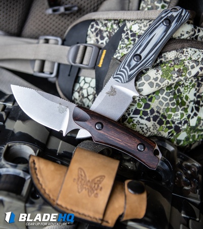 Benchmade Hidden Canyon Hunter Knife Wood Fixed Blade (2.67" Stonewash) 15016-2