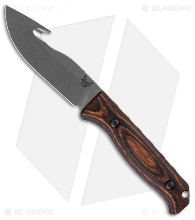 Benchmade Hunt 15004 Saddle Mountain Skinner Knife w/ Gut Hook Wood (4.2" SW)