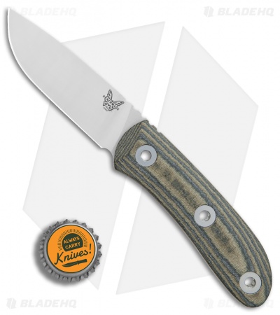 Benchmade Pardue Hunter Fixed Blade Knife OD Green Micarta (3.5" Satin) 15400