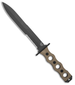 Benchmade SOCP 185 Dagger Fixed Blade Knife Tan (3.22" Black Serr) 185SBK-1