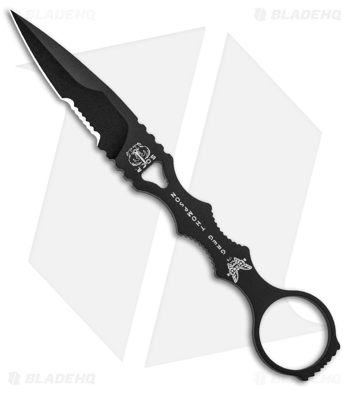 Benchmade SOCP Fixed Blade Knife 178SBK (3.22" Serr Black) w/ Black Sheath