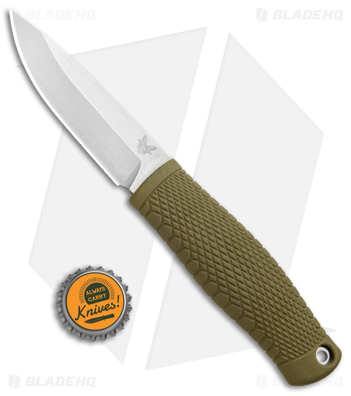 Benchmade 200 Puukko Fixed Blade Knife Ranger Green (3.75" Satin CPM-3V)