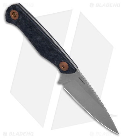 Benchmade Dacian Knife + Leather Sheath Blue Denim Micarta (3.5" SW Polish)