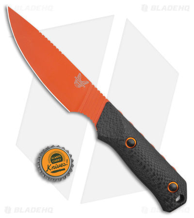 Benchmade Raghorn Hunting Fixed Blade Knife Carbon Fiber (4" Orange) 15600OR