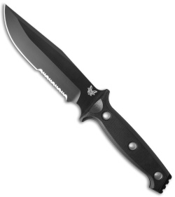 Benchmade Sibert Arvensis Knife Black G-10 (6.44" Black Serr) 119SBK