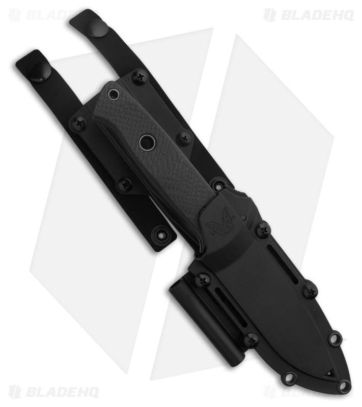 Benchmade Bushcrafter Fixed Blade Knife Black Carbon Fiber (4.4" Black) 163BK