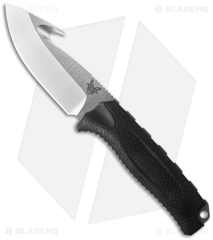 Benchmade Steep Country Knife w/ Gut Hook Black (3.5" Stonewash) 15009BLK Blade HQ