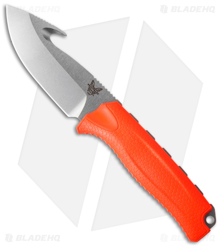 Benchmade Steep Country Knife w/ Gut Hook Orange (3.5" Stonewash) 15009-ORG
