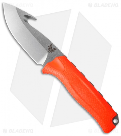 Benchmade Steep Country Knife w/ Gut Hook Orange (3.5" Stonewash) 15009-ORG