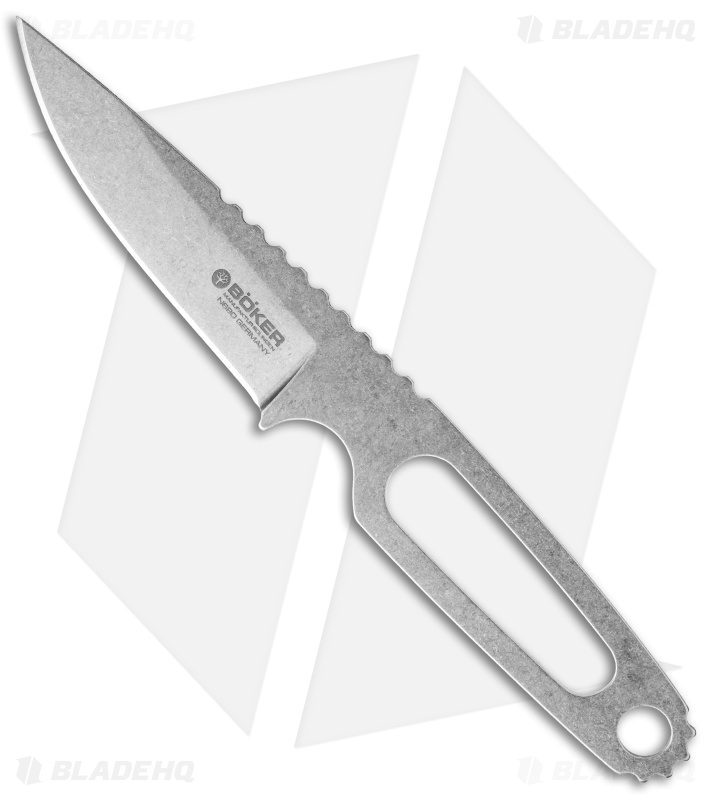 Boker Lennartz Para-1 Fixed Blade Neck knife (3.25" Stonewash) 