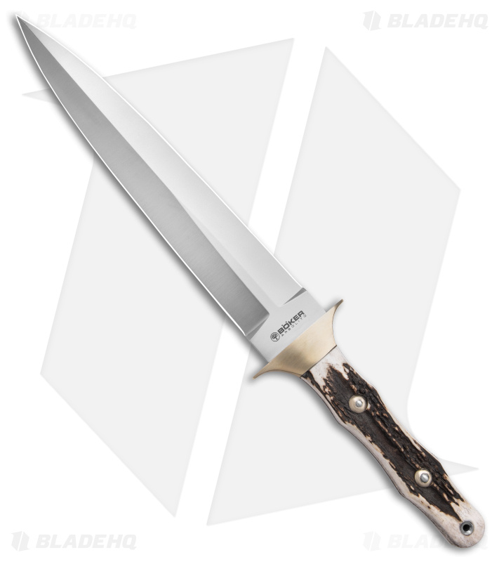 Boker Arbolito Colmillo Fixed Blade Dagger Knife Stag (10.7" Satin)