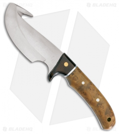 Boker Elk Hunter Gut Hook Fixed Blade Knife Rosewood/Rootwood (4.375" Satin) 