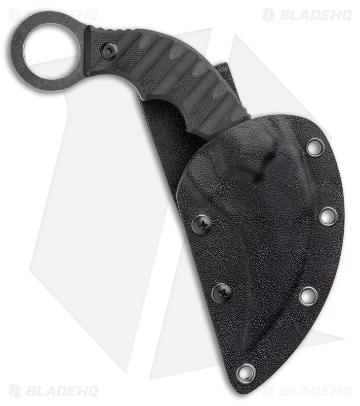 Boker Magnum Hotel Romeo Karambit Fixed Blade Knife Black G-10 (3" Black Serr) 