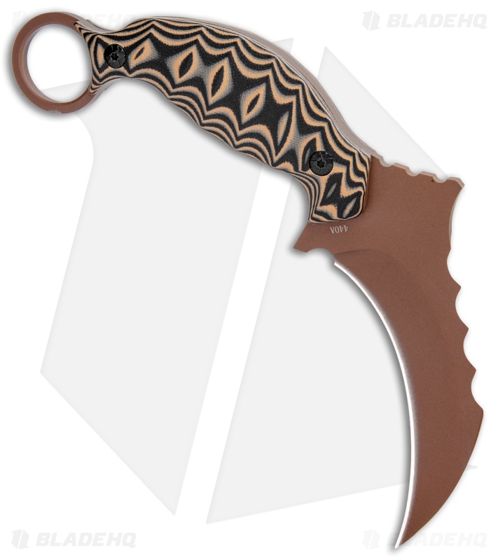 Boker Magnum Raptors Claw Fixed Blade Black/Orange G-10 (4.5" Brown) BOM02SC032