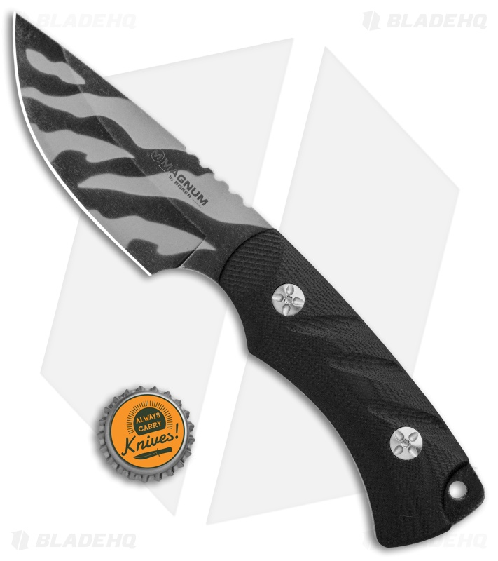 Boker Magnum Tiger Lily Fixed Blade Knife Black G-10 (4" Tiger Stripe)