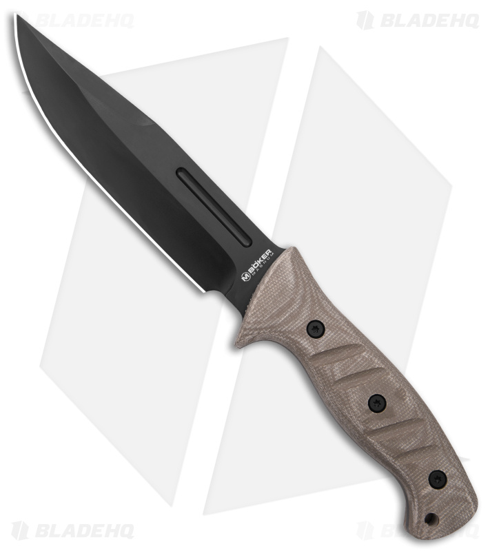Boker Magnum Warrior Fixed Blade Knife Desert Micarta (6.75" Black)