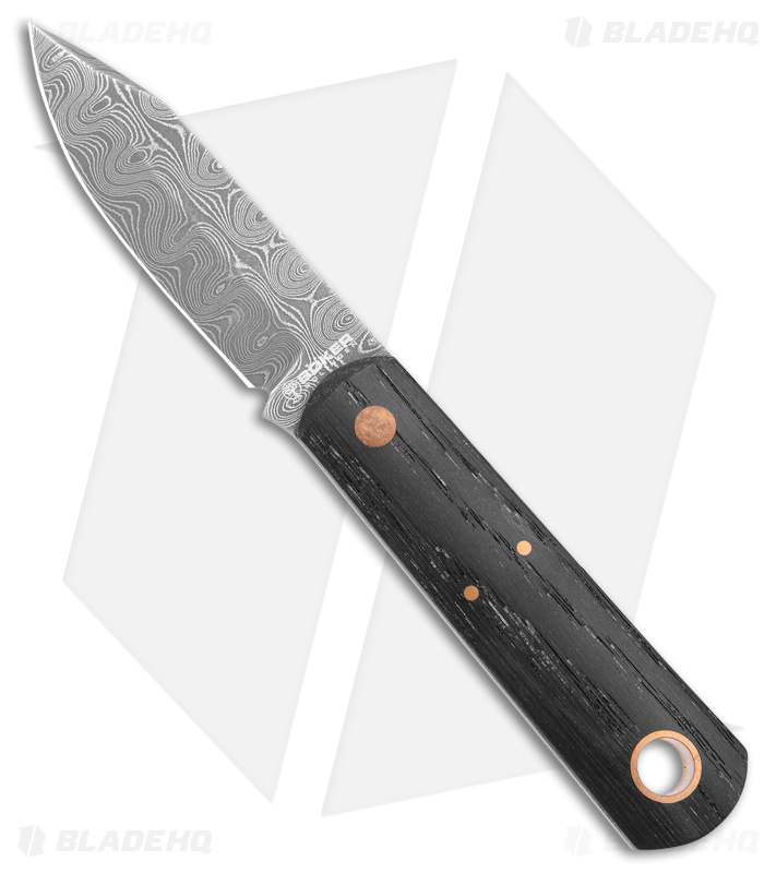 Boker Burnley Barlow Front Pocket Fixed Blade Knife Bog Oak (2.75" Damascus)