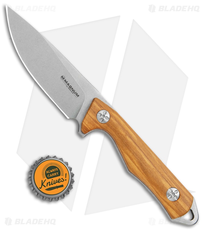 Boker Magnum Hking Companion Fixed Blade Knife Olive Wood (3.75" SW)