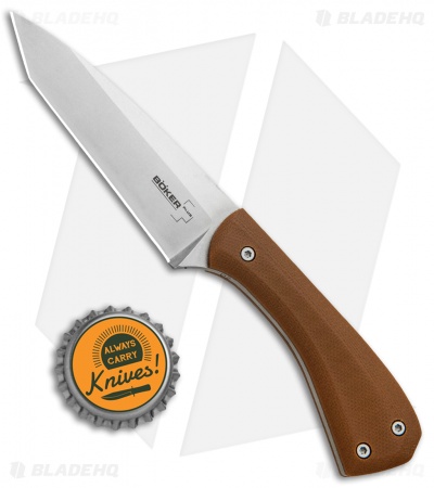 Boker Plus GoBag Fixed Blade Knife Brown G-10 (3.6" Satin) 02BO009