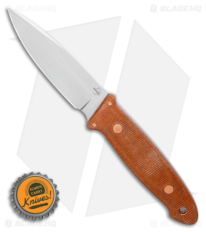 Boker Plus Burnley Cub Pro Fixed Blade Knife Brown Micarta (3.75" Satin) 02BO029
