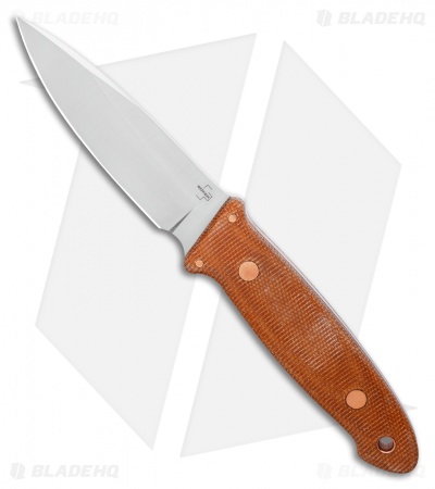Boker Plus Burnley Cub Pro Fixed Blade Knife Brown Micarta (3.75" Satin) 02BO029
