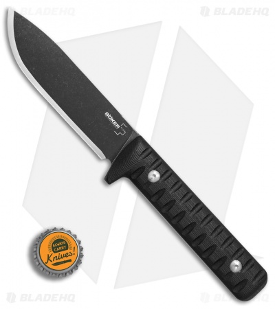 Boker Plus Bushcraft Kormoran Fixed Blade Knife (4.6" Black Stonewash) 02BO381