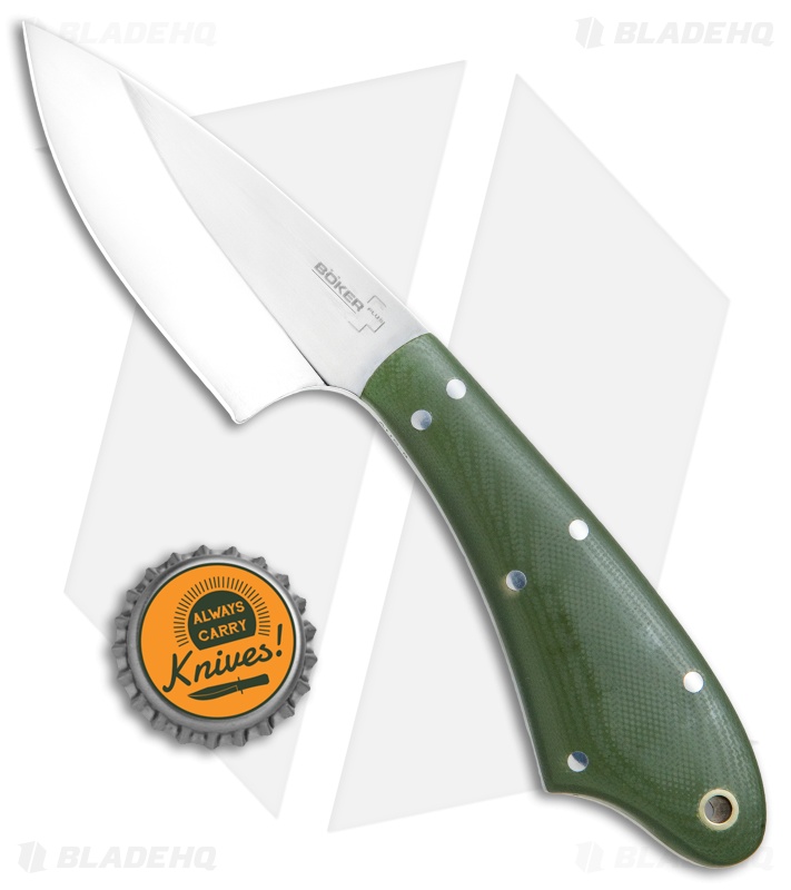 Boker Plus Easedrop Fixed Blade Knife Green G-10 (3" Polish) 02BO008