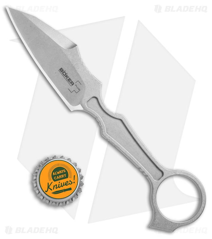  Boker Plus GITFO Urbanovsky Fixed Blade Neck Knife (3" Stonewash) 02BO057