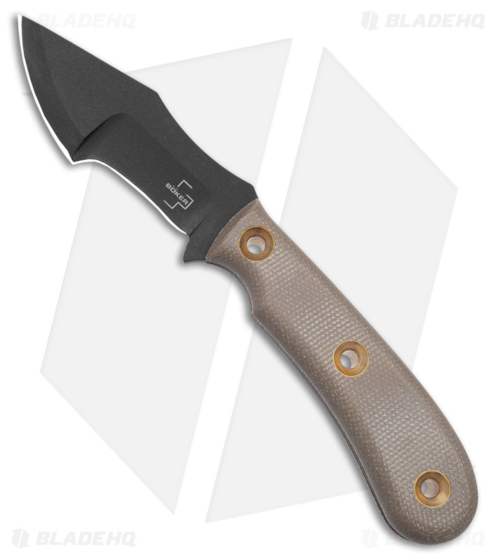 Boker Plus Micro Tracker Fixed Blade Knife Brown Micarta (3.3" Black) 02BO076