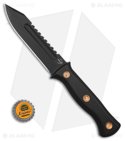 Boker Plus Pilot Knife Fixed Blade Black G-10 (5.3" Black Serr D2) 02BO074