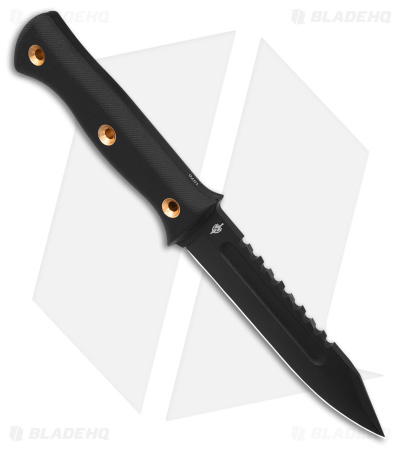 Boker Plus Pilot Knife Fixed Blade Black G-10 (5.3" Black Serr D2) 02BO074