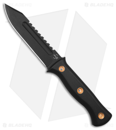 Boker Plus Pilot Knife Fixed Blade Black G-10 (5.3" Black Serr D2) 02BO074