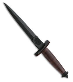 Boker Plus V-42 2.1 Fixed Blade Knife Brown Leather Handle (7.01" Black)