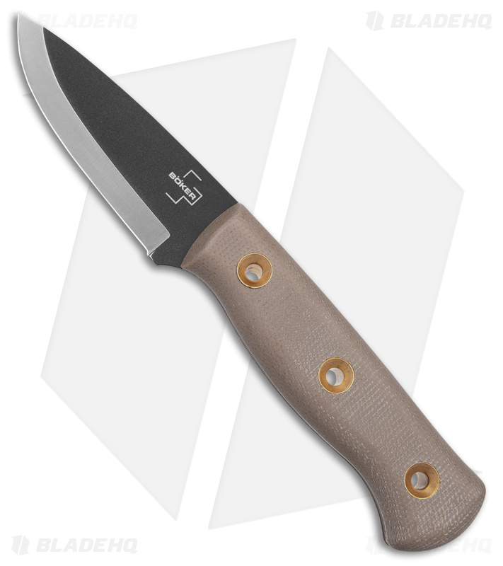 Boker Plus Vigtig Fixed Blade Knife Brown Micarta (3.5" Black) 02BO075