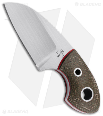 Boker Plus Gnome Fixed Blade Knife Green Micarta (2.09" D2)  74 01BO324