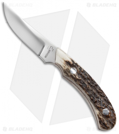 Boker Plus Cowboy Crossdraw Fixed Blade Knife Stag (2.875" Polish) 02BO515