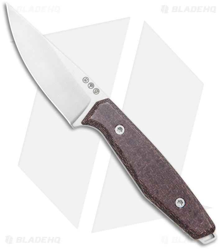 Boker Daily Knives AK1 Drop Point Fixed Blade Knife Brown Micarta (3" Satin) 
