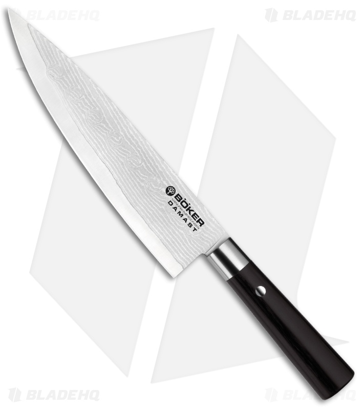 Boker Damascus Black 8.4" Chef's Kitchen Knife Pakka Wood