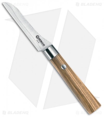 Boker Damascus Olive 8-Piece Kitchen Knife Set Olive Wood w/  Magnetic Block