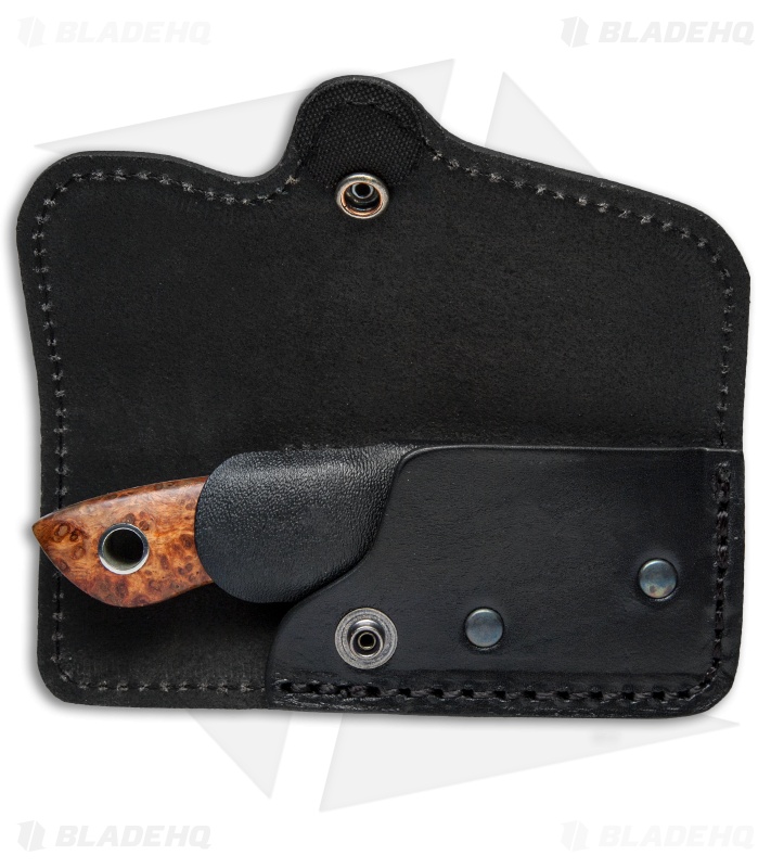 Boker Pry Mini 1674 Knife Fixed Blade Amboina Root Wood (2.5" Satin) 120915 Blade HQ