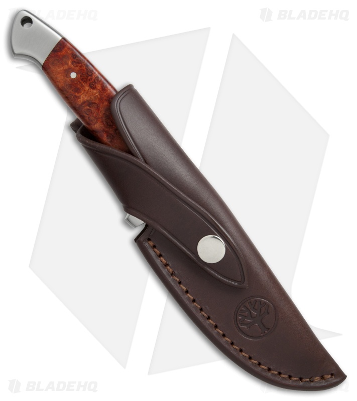 Boker Vollintegral 2.0 1674 Fixed Blade Knife Amboina Root Wood  (4.6" Satin) 