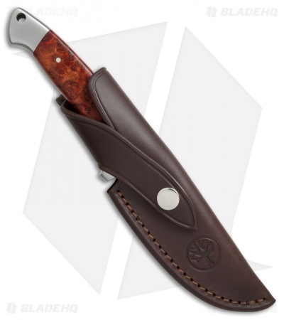 Boker Vollintegral 2.0 1674 Fixed Blade Knife Amboina Root Wood  (4.6" Satin) 