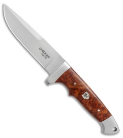 Boker Vollintegral 2.0 1674 Fixed Blade Knife Amboina Root Wood  (4.6" Satin) 