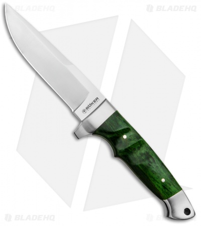 Boker Vollintegral 2.0 Fixed Blade Knife Green Curly Birch (4.6" Satin) 