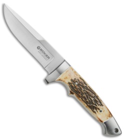 Boker Vollintegral 2.0 Fixed Blade Knife Stag Horn (4.625" Satin)  121586