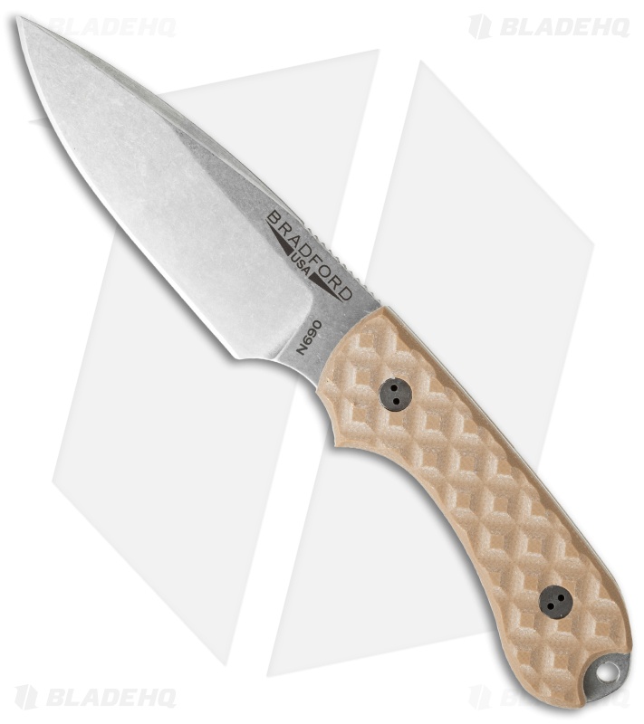 Bradford Knives Guardian3 Fixed Blade Coyote Brown G-10 (3.5" FalseEdge N690 SW)