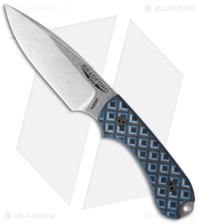 Bradford Knives Guardian3 Fixed Blade Black/Blue G-10 (3.5" False Edge N690 SW)