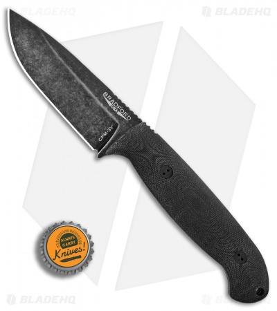 Bradford Knives Guardian4.5 Fixed Blade 3D Black Micarta (4" Sabre Nimbus)
